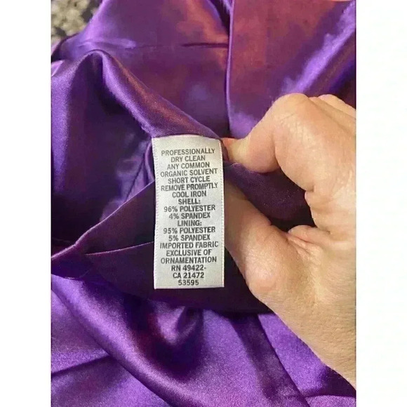 Cache Purple Sleeveless Satin Mini Prom Wedding Cocktail Dress Size xs/2/4/6 - Picture 4 of 14